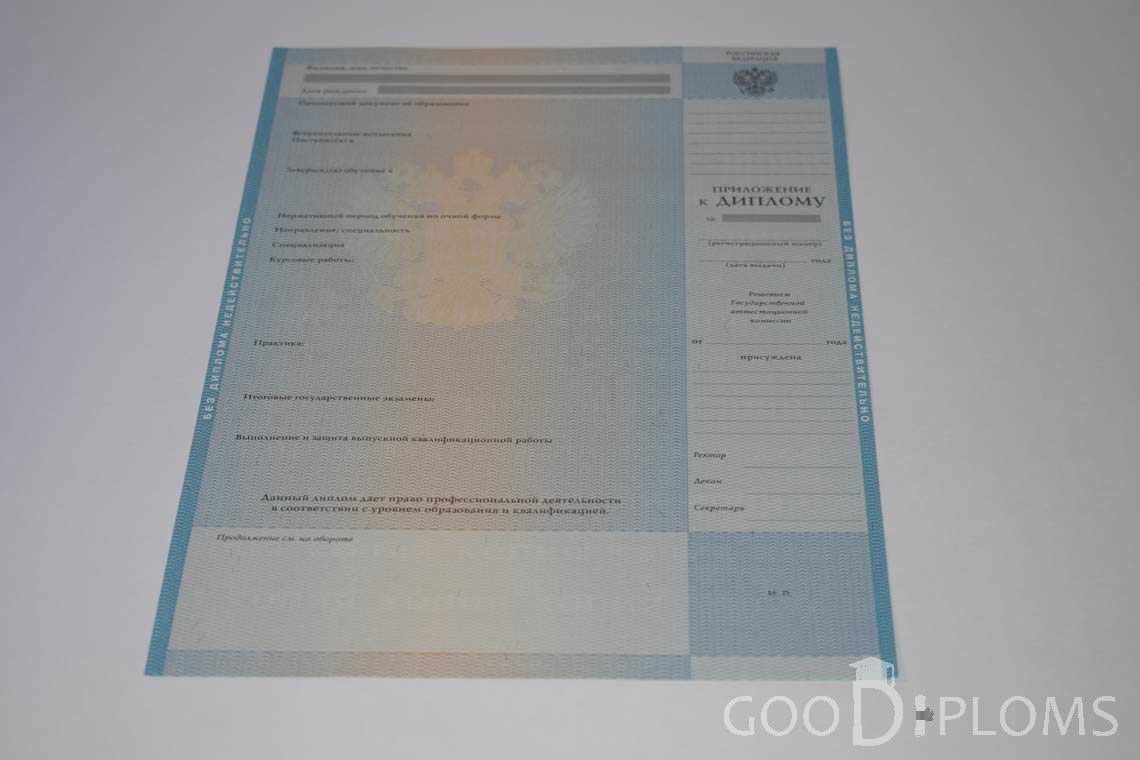 Приложение к Диплому Бакалаврав период c 2009 по 2010 год - Долгопрудный